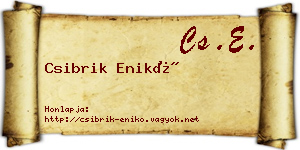 Csibrik Enikő névjegykártya